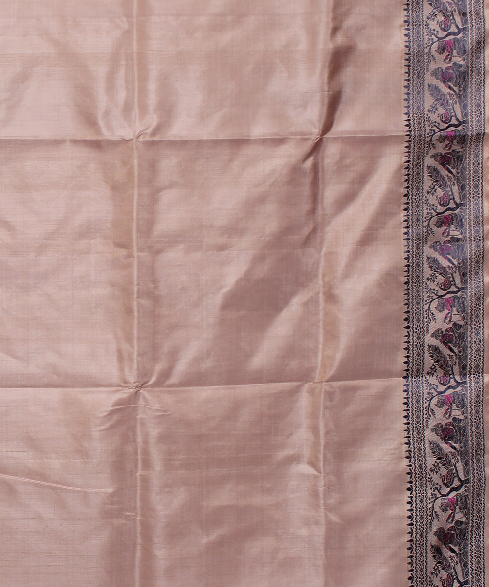 Sandalwood brown handwoven silk baluchari saree