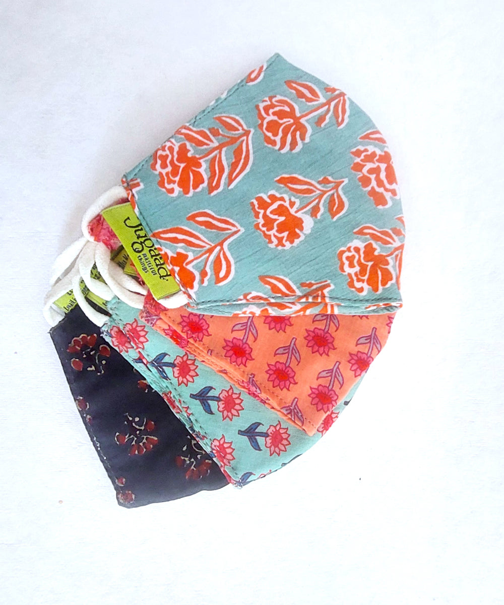 Set of 4 multi colour cotton masks