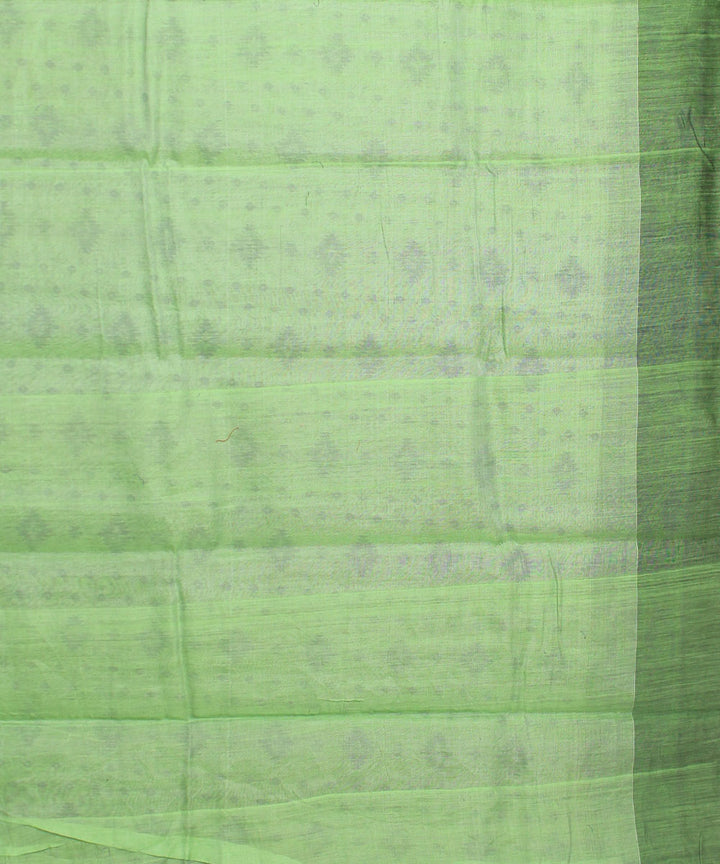 Bengal green black handwoven cotton blend Saree