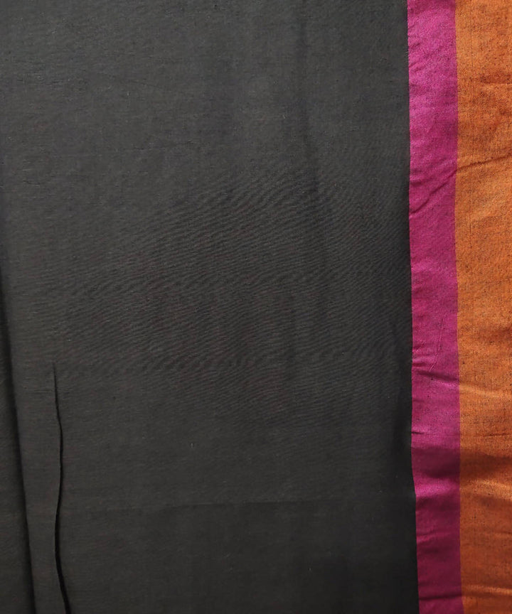 Black pink handloom cotton saree