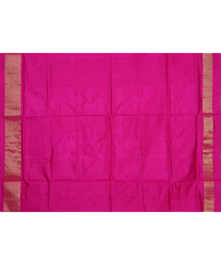 Navy blue pink handwoven silk pochampally ikat saree
