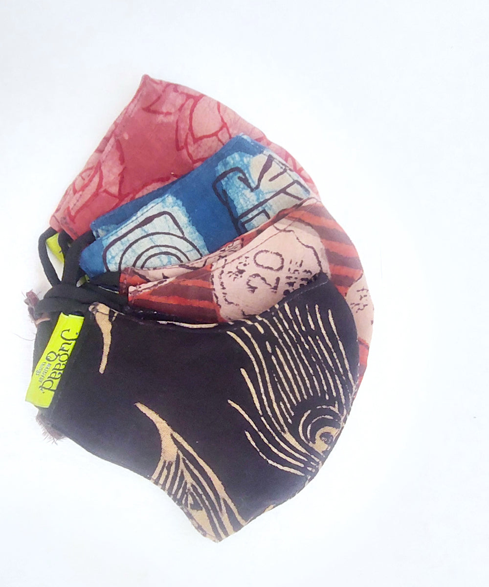 Cotton colorful masks set of 4