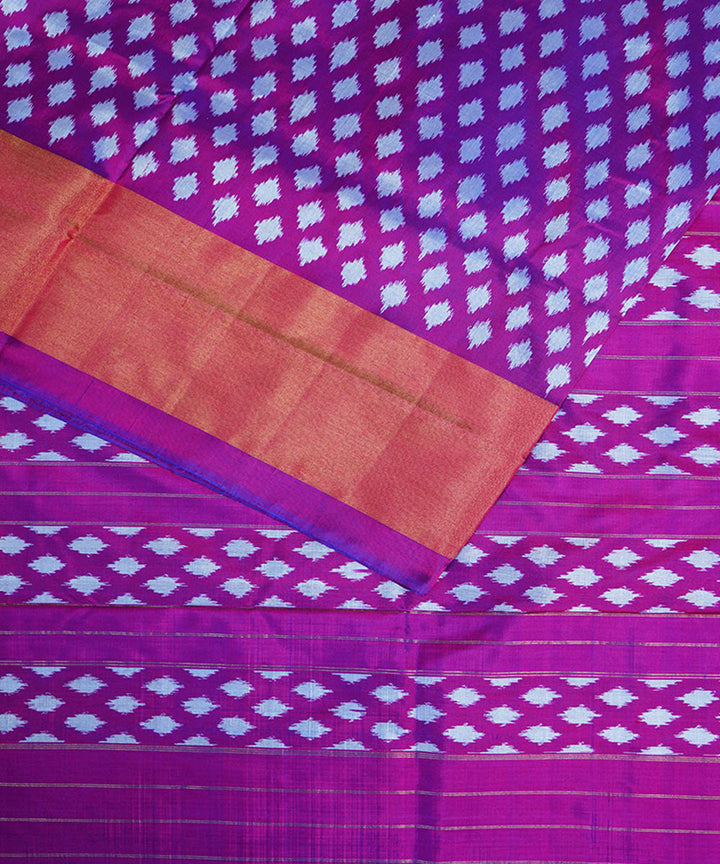 Purple handwoven silk pochampally ikat saree