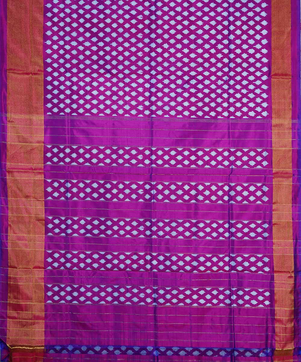 Purple handwoven silk pochampally ikat saree