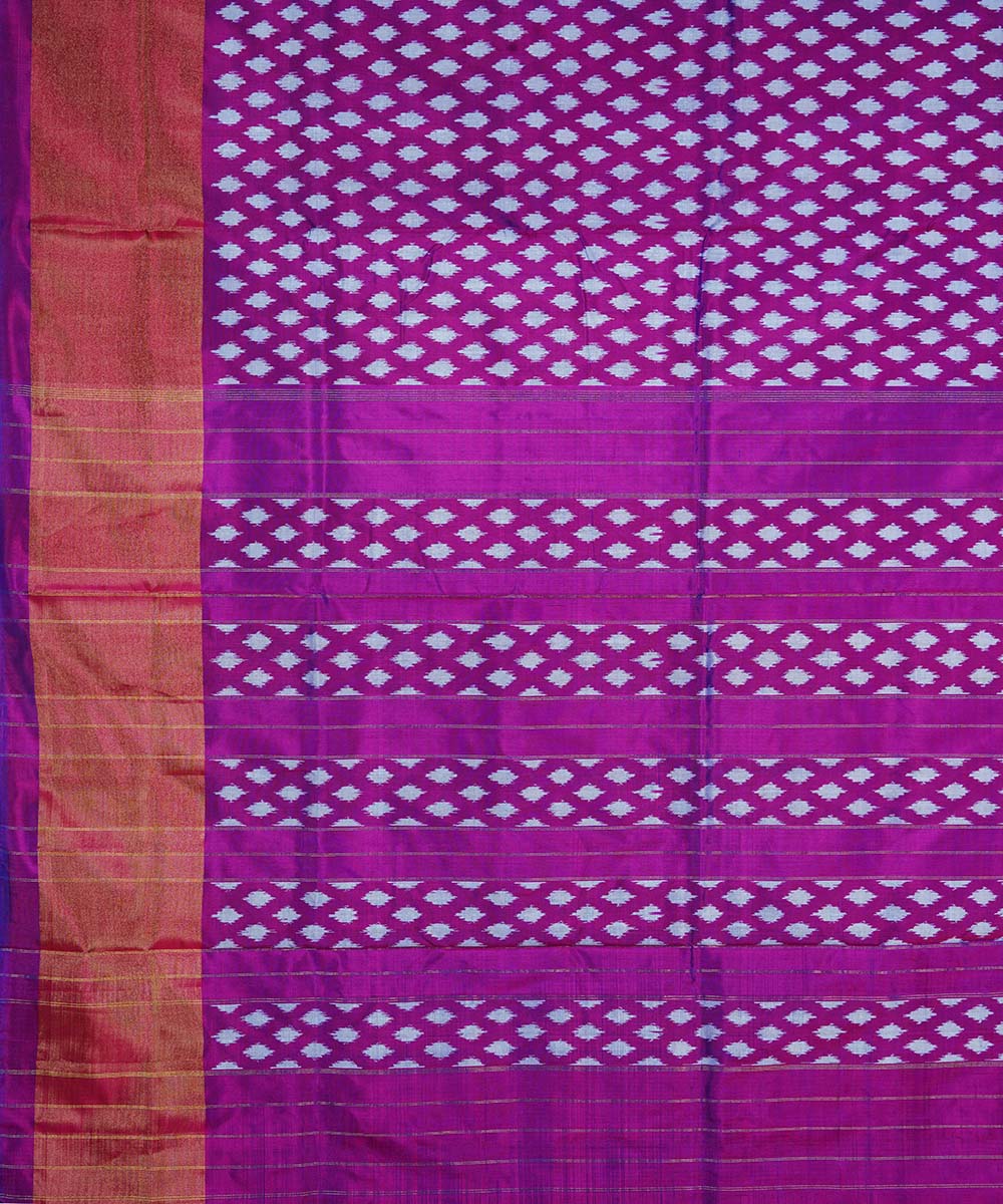 Purple handwoven silk pochampally ikat saree