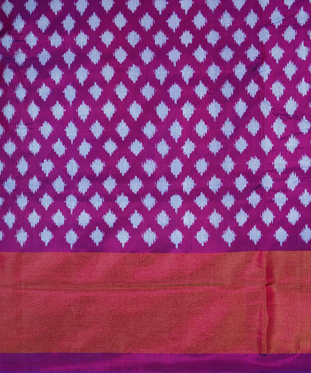 Purple handwoven silk pochampally ikat saree