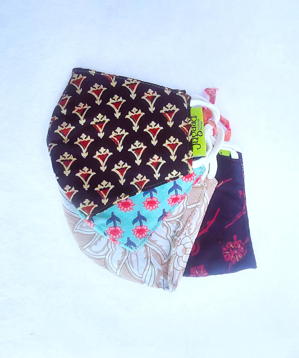 Cotton colourful masks set of 4
