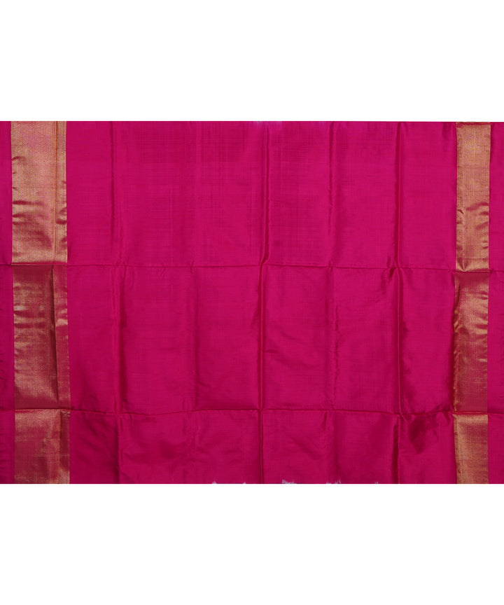 Navy blue pink handloom silk pochampally ikat saree