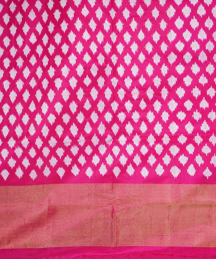 Pink handwoven silk pochampally ikat saree