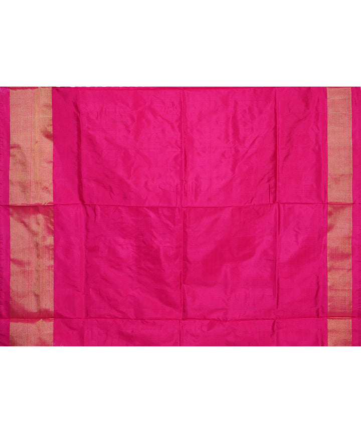 Pink handwoven silk pochampally ikat saree