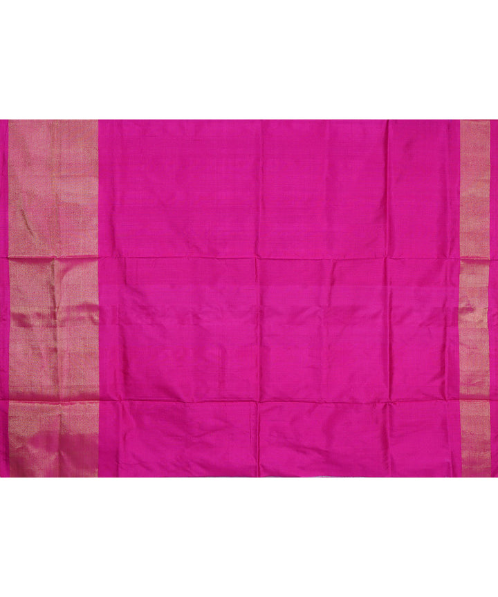 Navy blue pink silk handwoven pochampally ikat saree