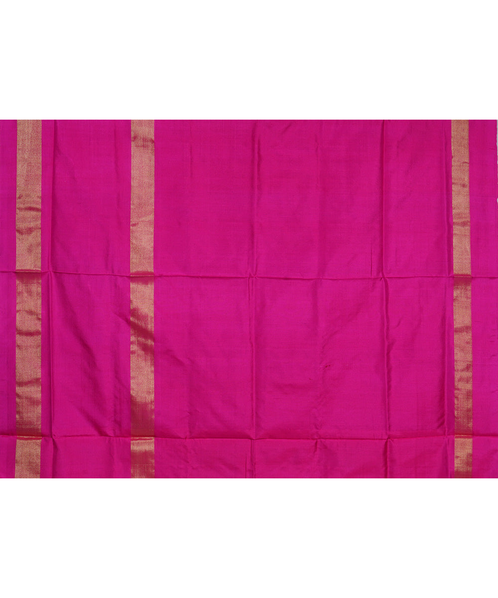 Lime green pink handloom silk pochampally ikat saree