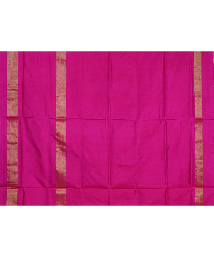 Lime green pink handloom silk pochampally ikat saree