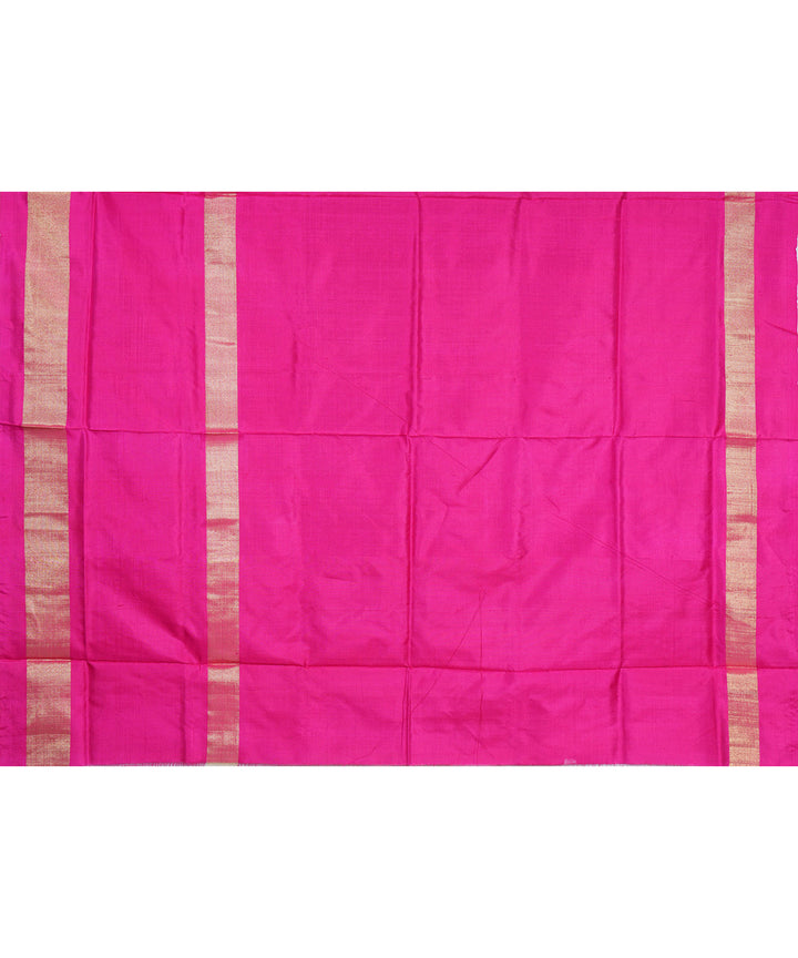 Lime green pink silk handwoven pochampally ikat saree