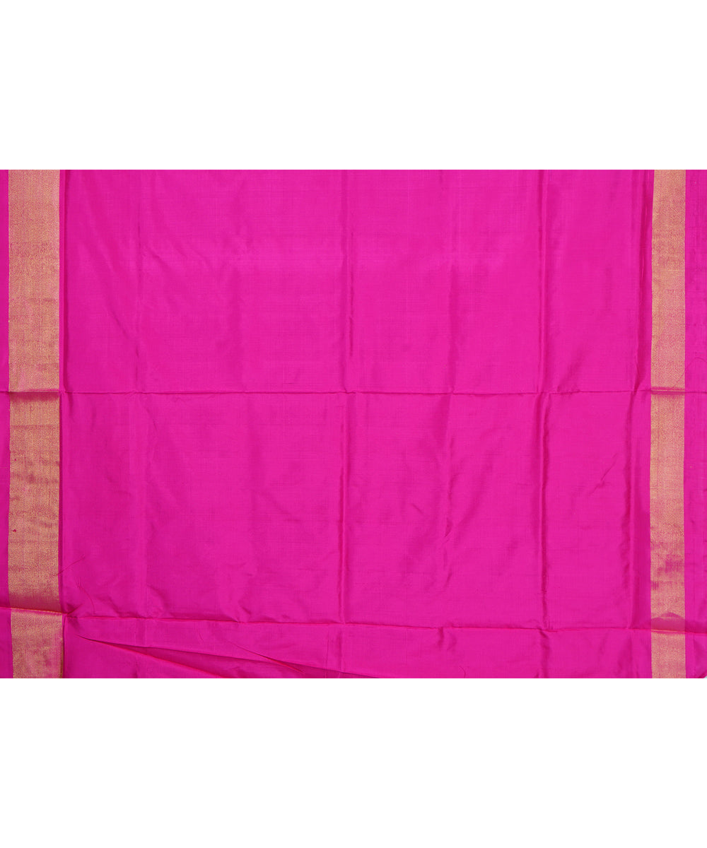 Navy blue pink silk handloom pochampally ikat saree