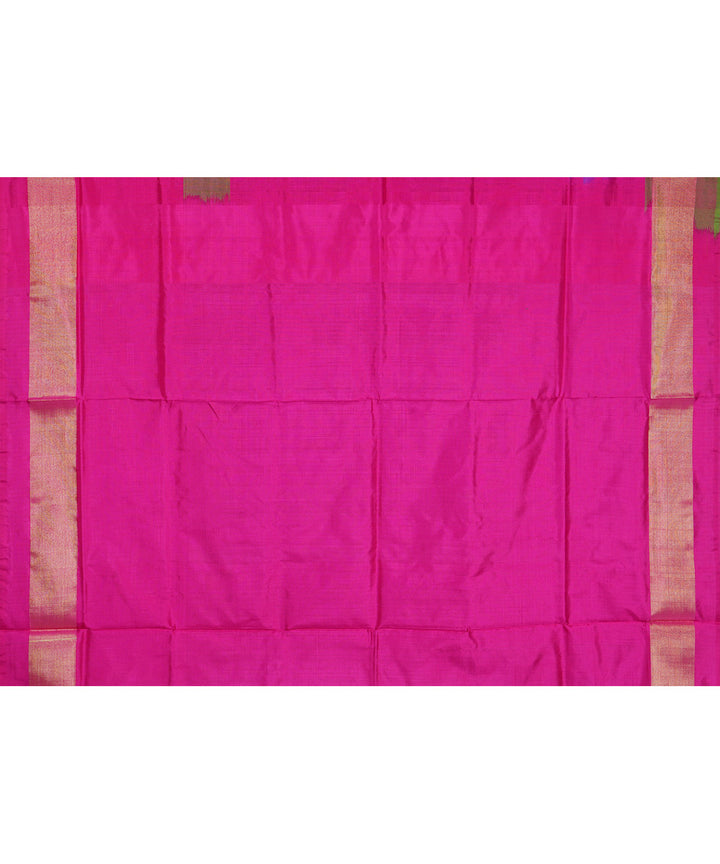 Navy blue pink handloom silk pochampally ikkat saree