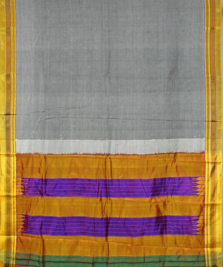 grey handloom chikki paras border ilkal saree