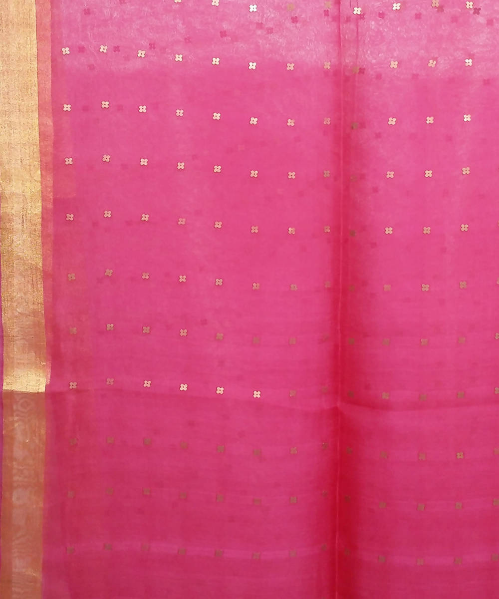 Bengal Pink Handwoven Sequin Silk Saree