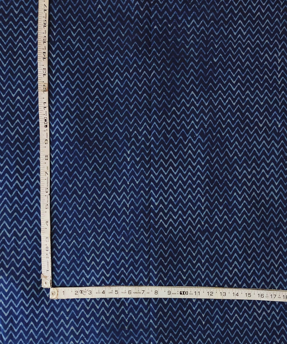 Navy blue natural dye dabu handblock print handspun handloom cotton fabric(2.5m per qty)