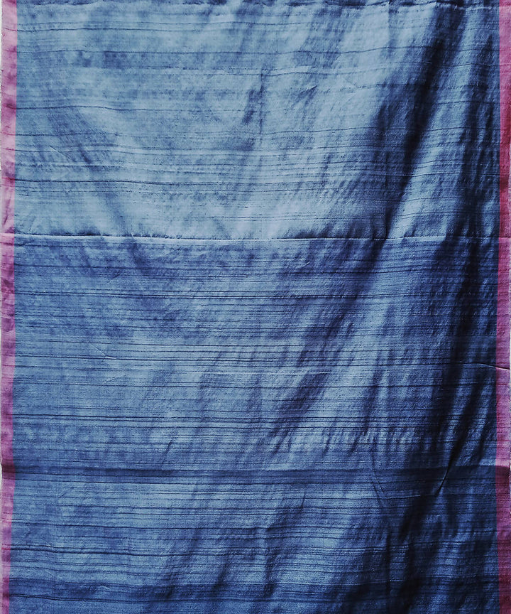 Catalina blue handwoven extra weft silk saree
