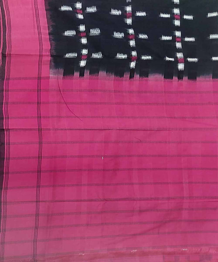 Black handloom cotton ikat pochampally saree