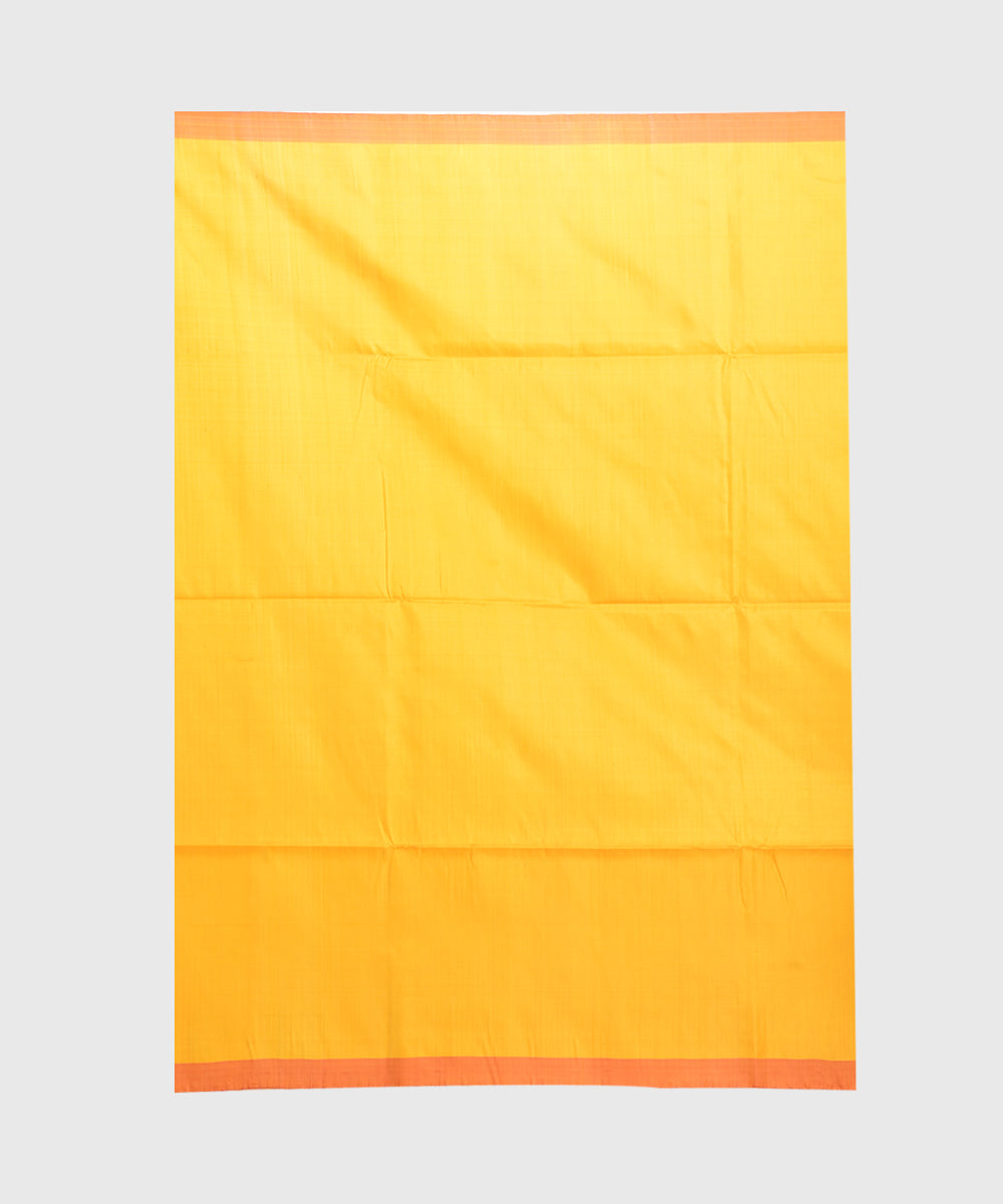 Orange mustard handwoven silk saree