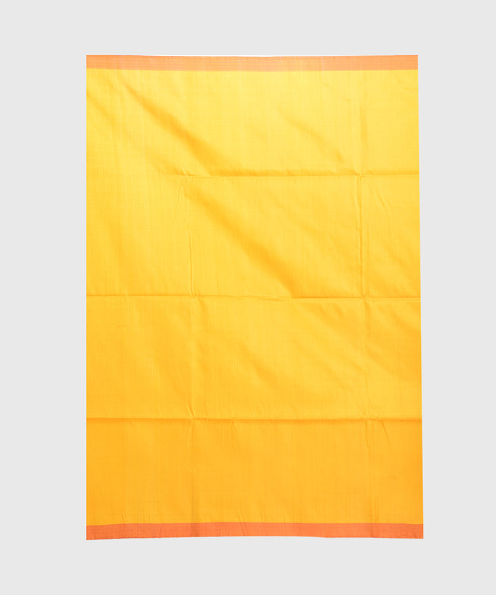 Orange mustard handwoven silk saree