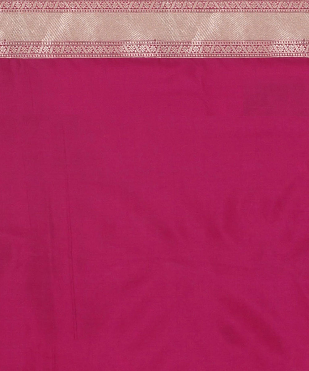 Purple pink silk handloom banarasi saree