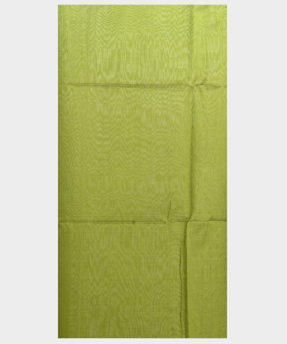 Olive green handwoven jamdani silk saree