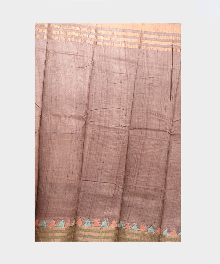 Light green hand painted kalamkari tussar silk saree