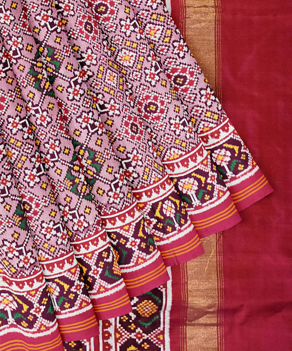 Multicolor handloom silk patola saree