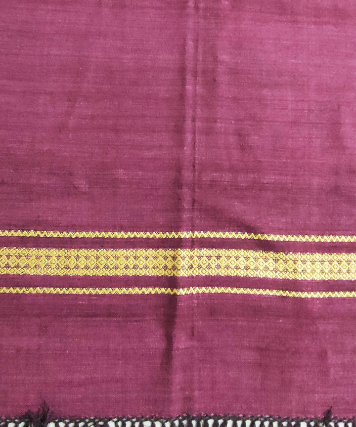 Burgundy handwoven cotton assam stole