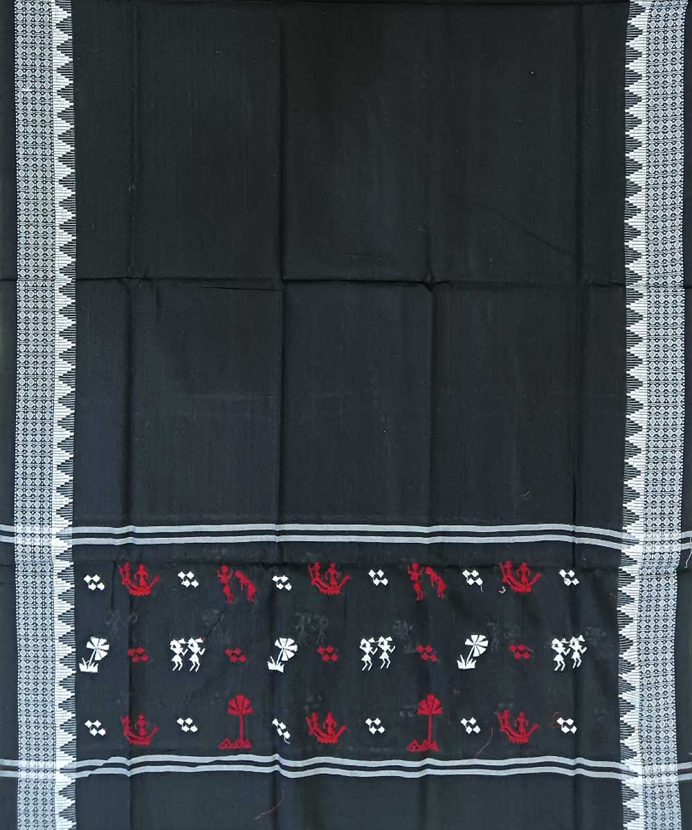 3pc Red and black tribal design handwoven bomkai dress set