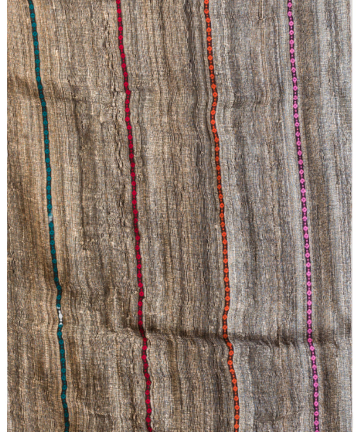 Beige ghicha handwoven bengal cotton saree