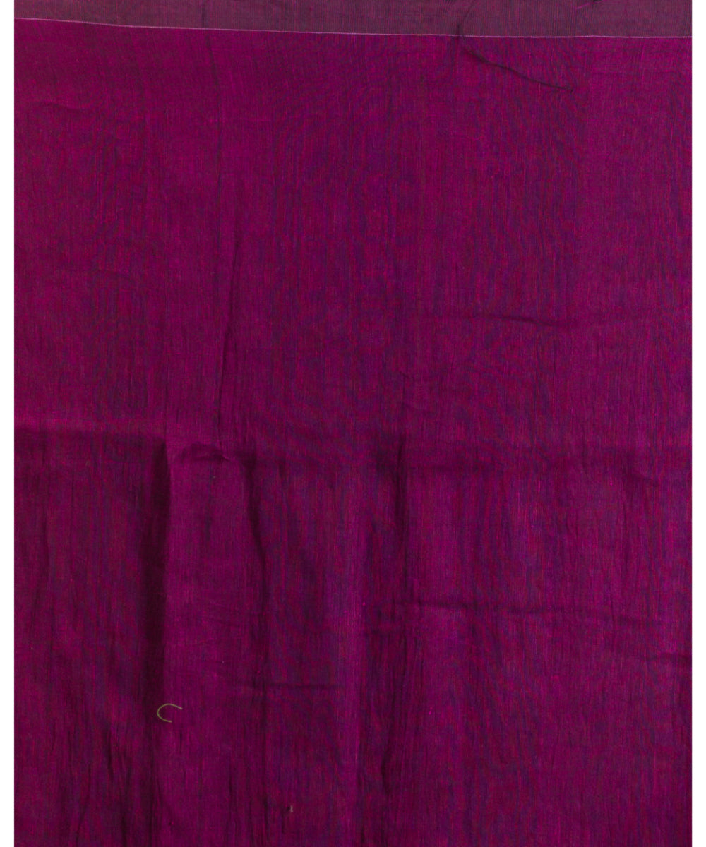 Purple plum handwoven bengal cotton and linen saree