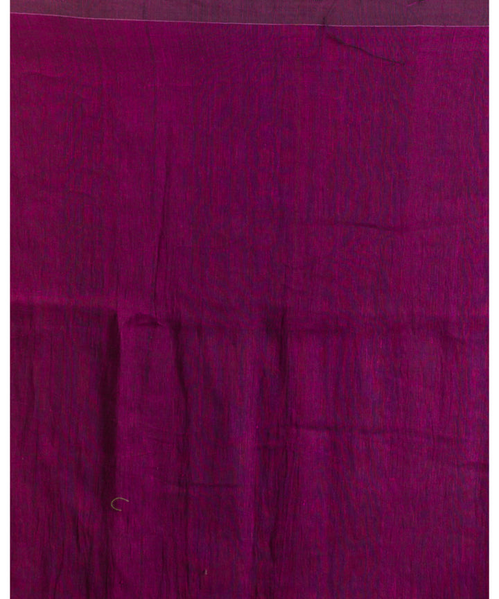 Purple plum handwoven bengal cotton and linen saree