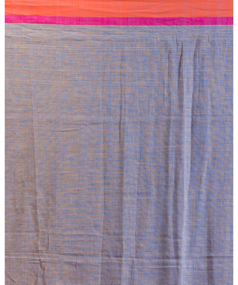 Grey and pink handwoven bengal cotton saree