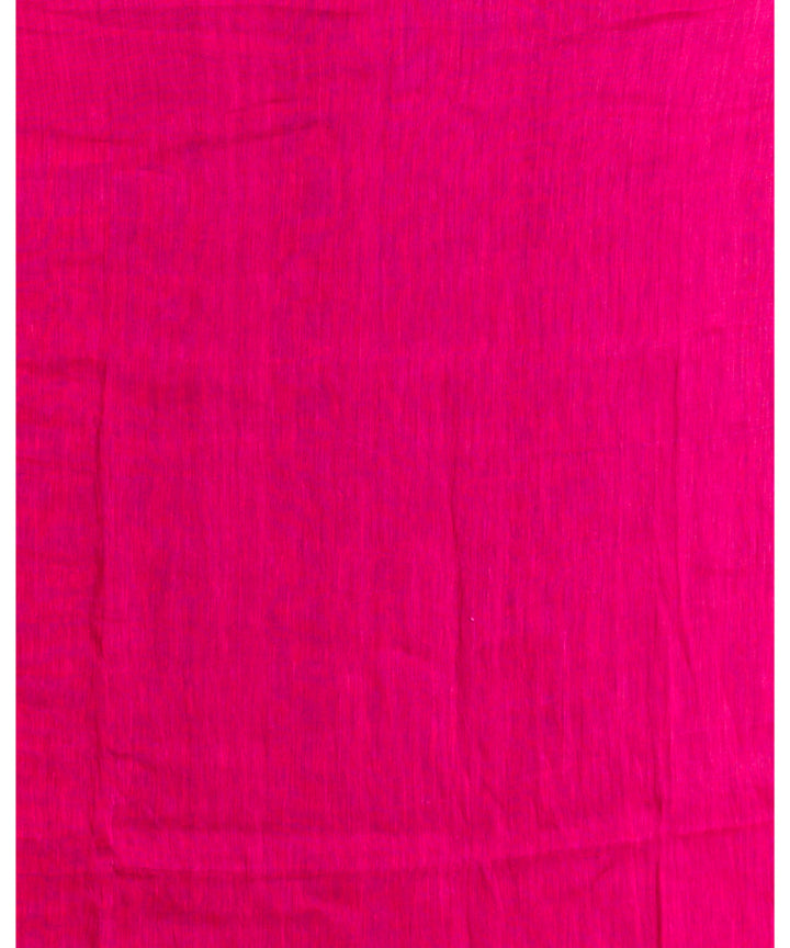 Bright rani pink handwoven bengal cotton and linen saree
