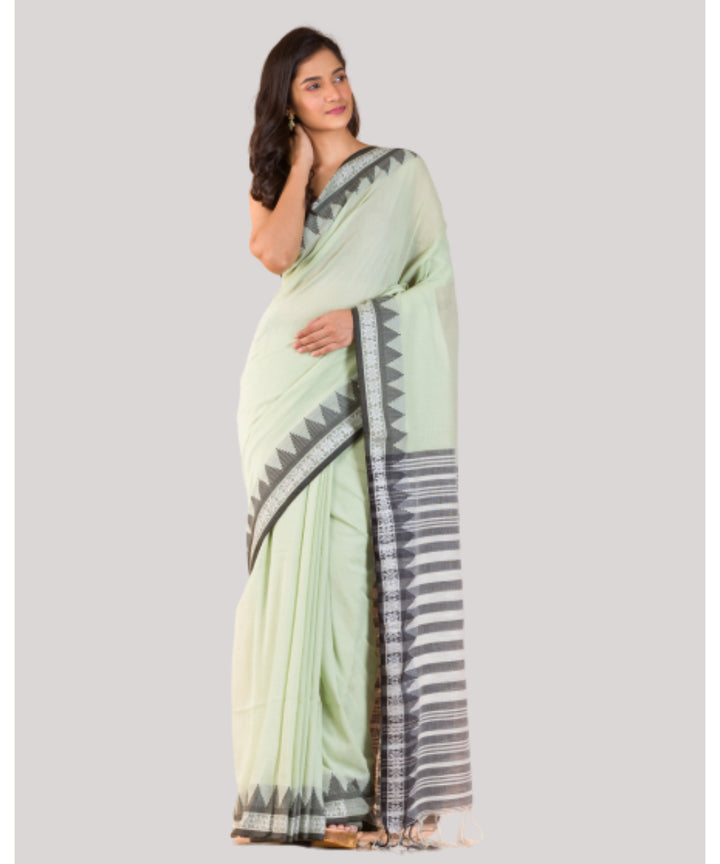 Light mint green handwoven bengal cotton saree