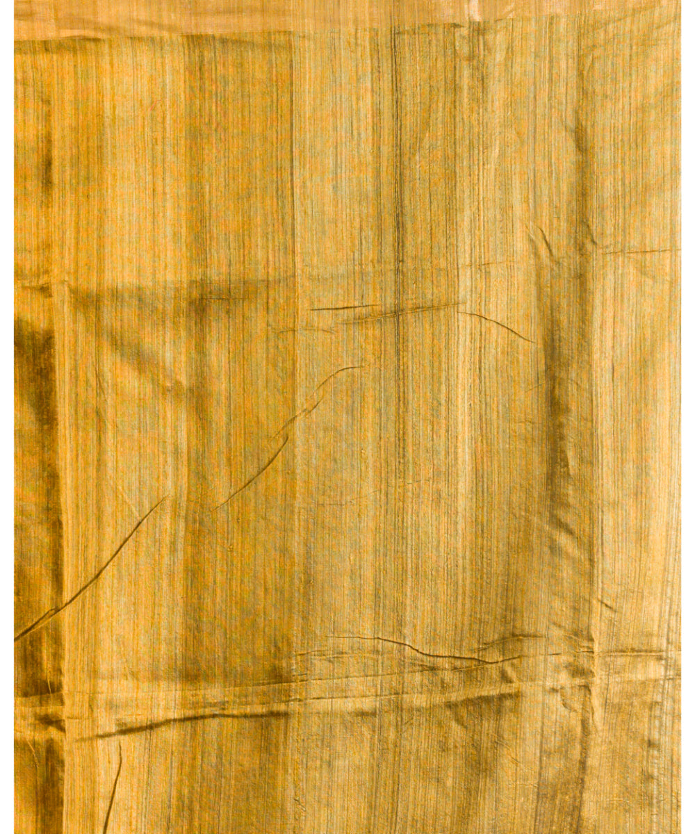 Mustard golden handwoven bengal matka silk saree