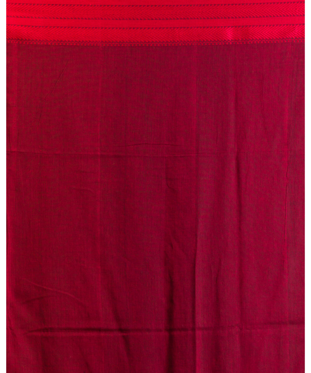 Black and red handloom bengal cotton saree