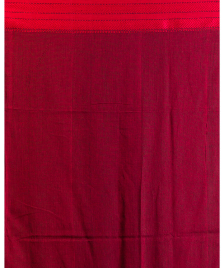 Black and red handloom bengal cotton saree