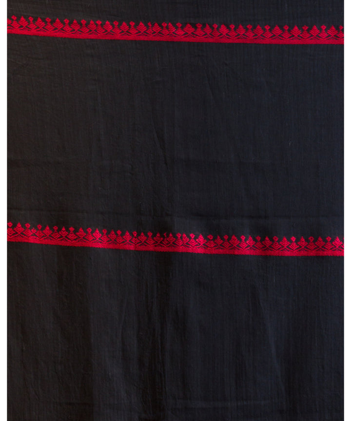Black red handwoven bengal cotton saree