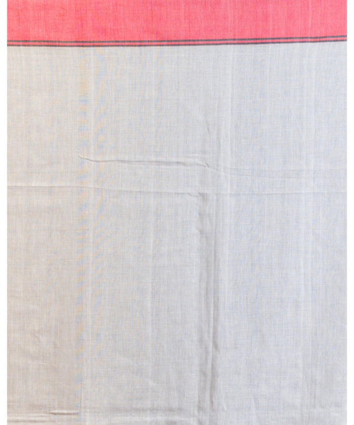 White red handwoven bengal cotton jamdani saree