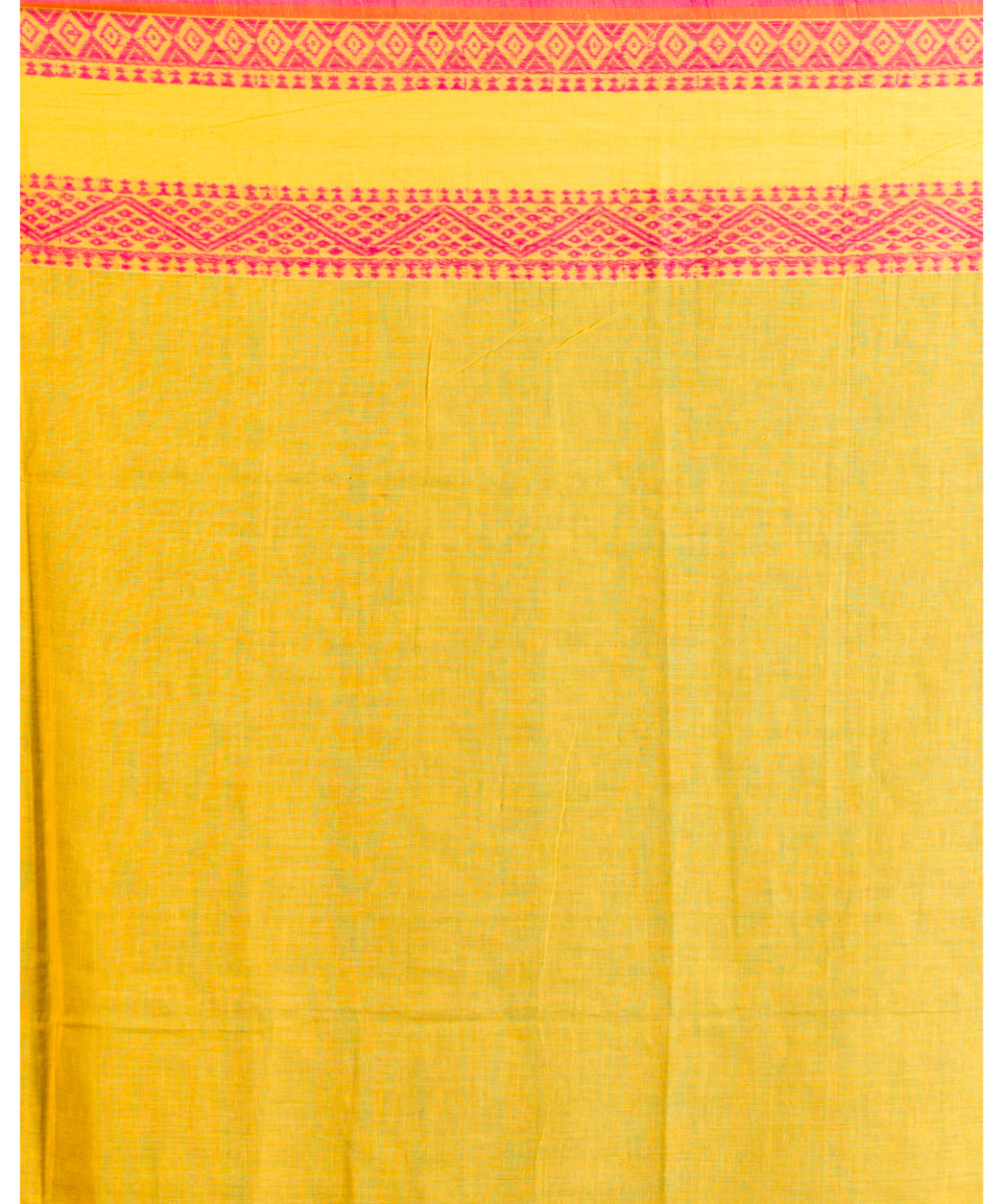 Orange yellow red handwoven bengal cotton begumpuri saree