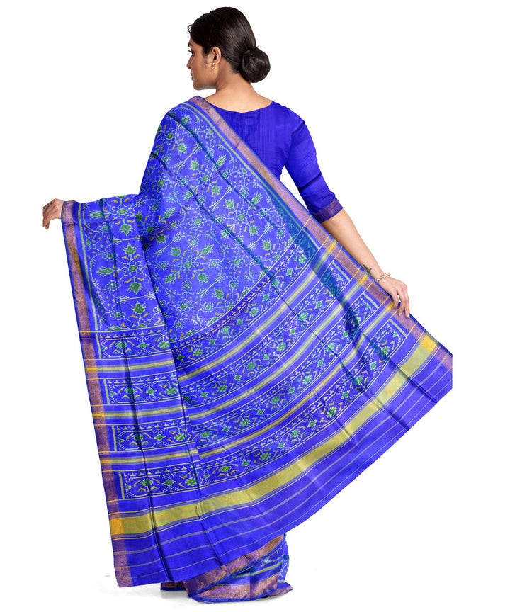 Sky blue silk handwoven patola saree