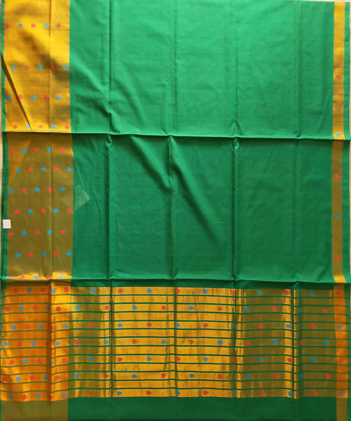 Green hand woven venkatagiri cotton saree