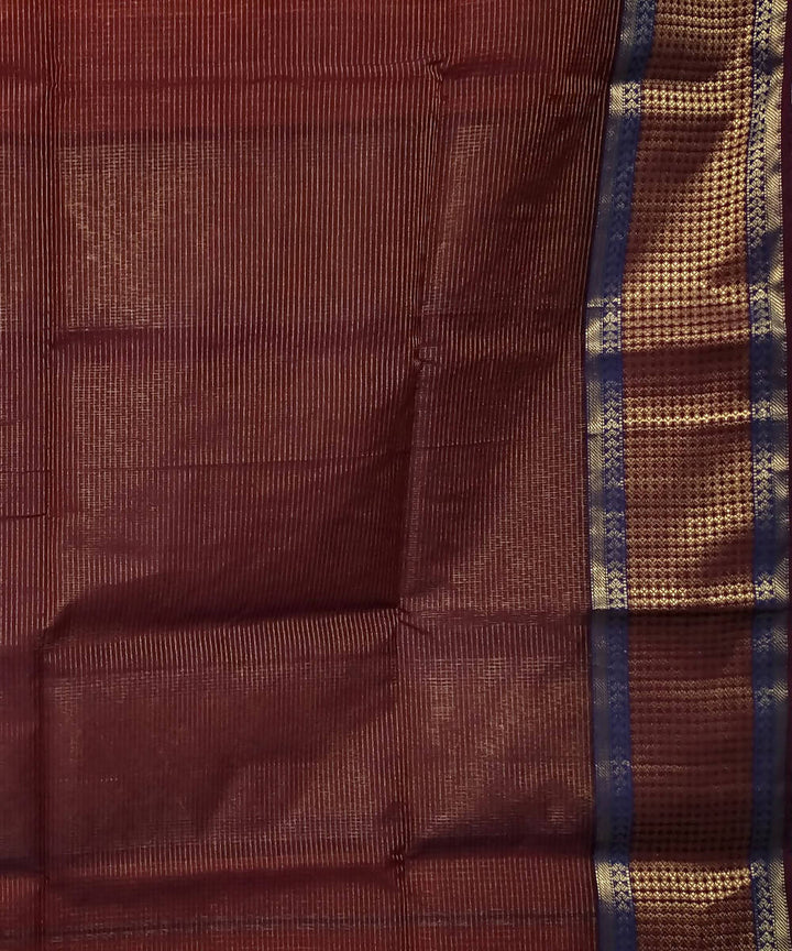 Copper red handloom cotton silk maheshwari saree