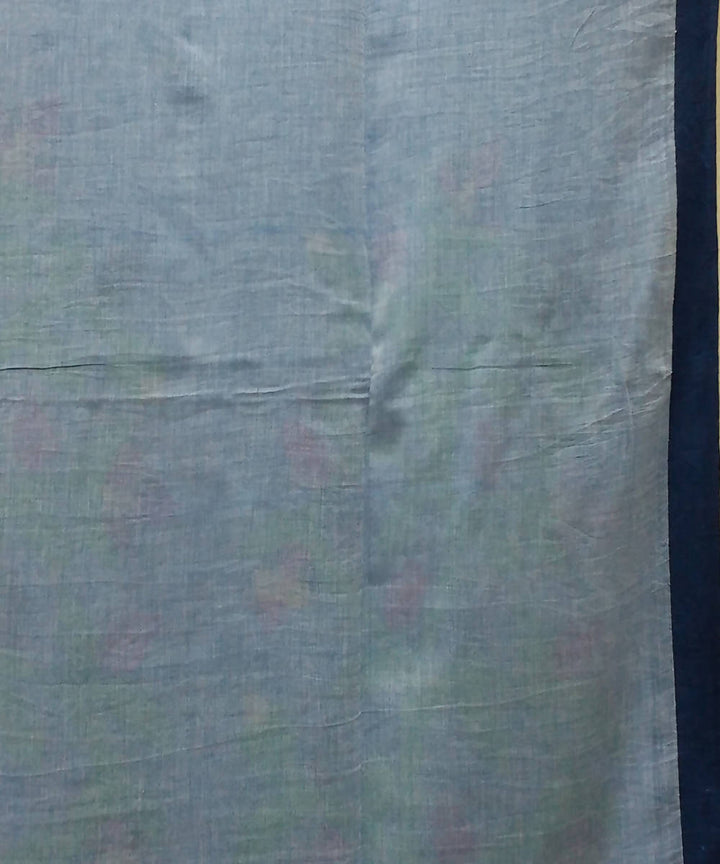 Handwoven bengal jamdani cotton light grey saree