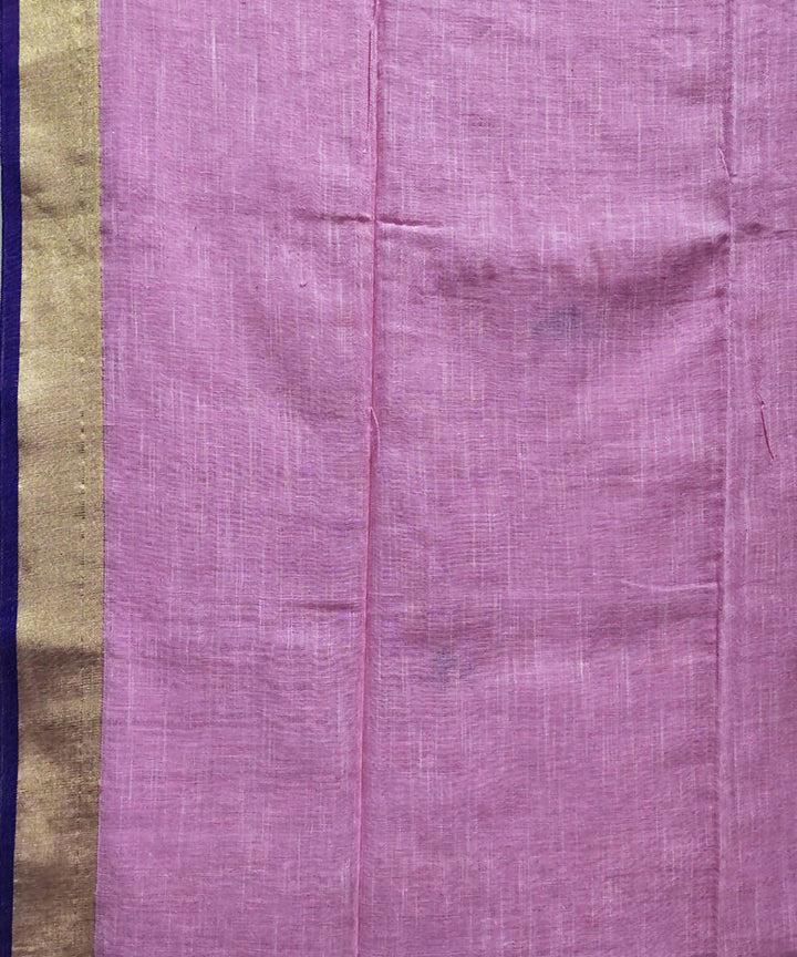 Pink handwoven handspun cotton saree